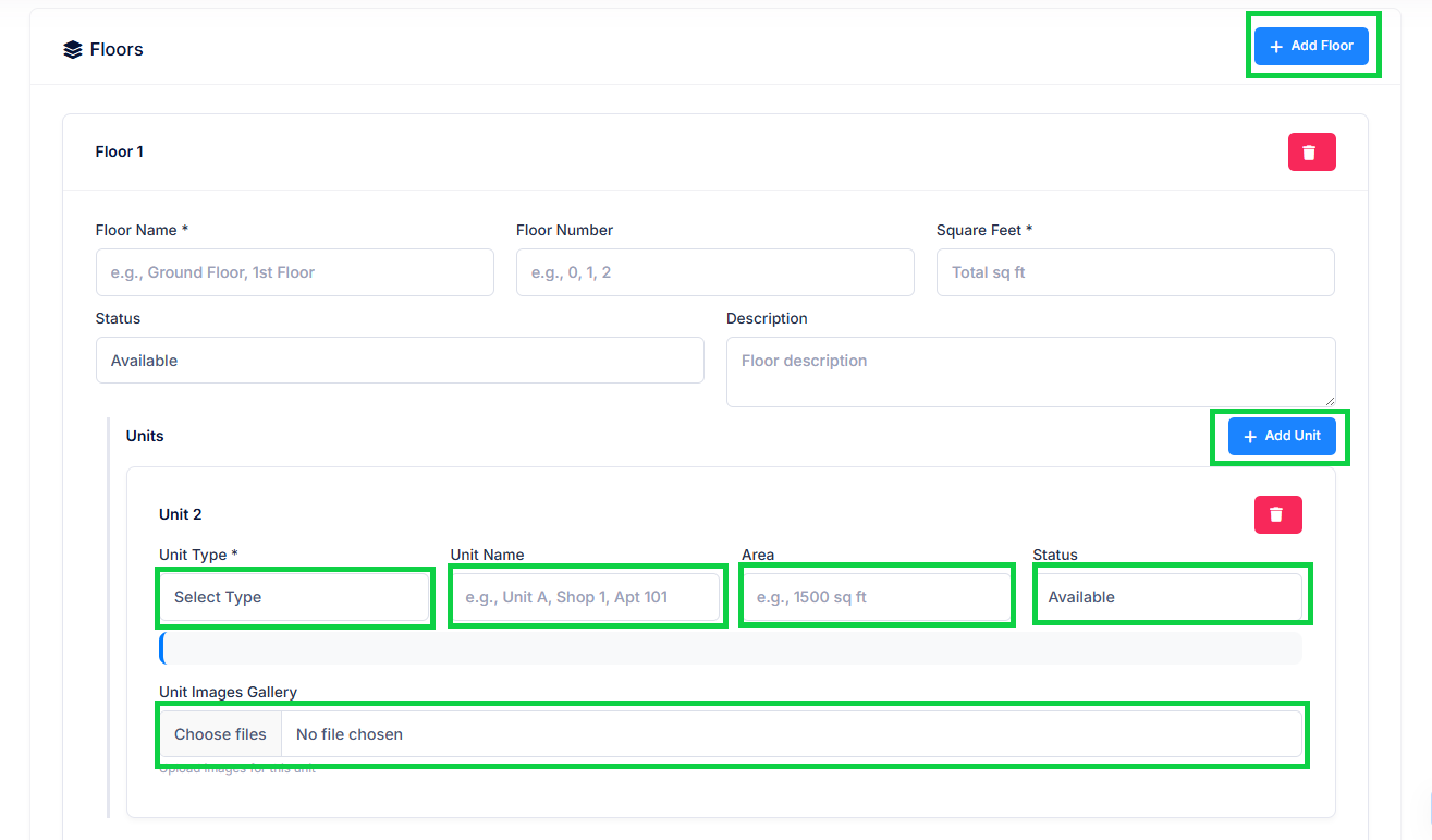 AI Floor, Unit Creation